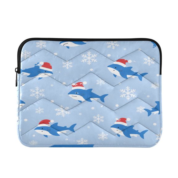 13 Inch Laptop Bag Briefcase Cute Shark Christmas Pattern Protective Computer Sleeve Carrying Case for Work Travel School