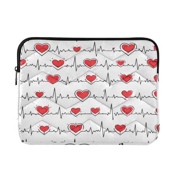 13 Inch Laptop Bag Briefcase Heartbeat Heart Pattern Protective Computer Sleeve Carrying Case for Work Travel School