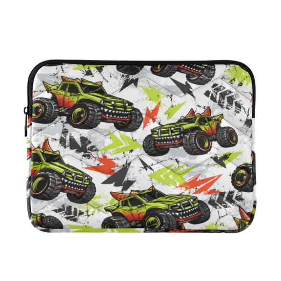 13 Inch Laptop Bag Briefcase Retro Green Truck Pattern Protective Computer Sleeve Carrying Case for Work Travel School