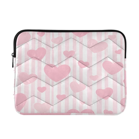 13 Inch Laptop Bag Briefcase Sweet Love Pink Heart Pattern Protective Computer Sleeve Carrying Case for Work Travel School