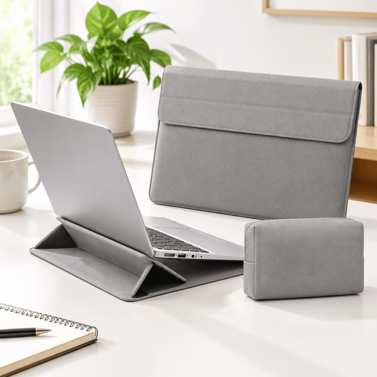 13 Inch Laptop Case Sleeve With Stand Forbook Air Light Gray - Walmart.com
