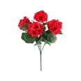 thumbnail image 1 of 13 Inch Lifelike Artificial Red Geraniums No Fade Fake Flower Bushes For Outdoor Planters Porch Patio Garden And Indoor Home Decor, 1 of 8