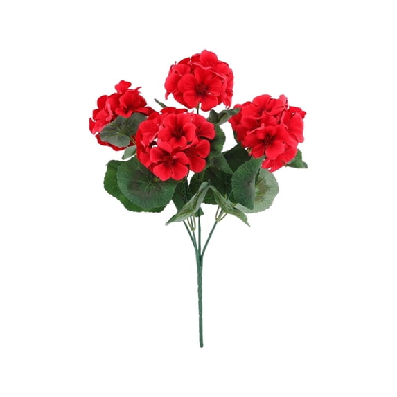 13 Inch Lifelike Artificial Red Geraniums No Fade Fake Flower Bushes For Outdoor Planters Porch Patio Garden And Indoor Home Decor