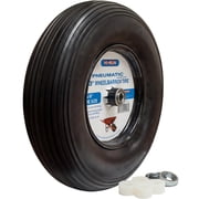 Hi-Run Ribbed 13" Pneumatic 4.00-6 2PR Wheelbarrow Tire Assembly with 5/8" Bushing Pre-Mounted