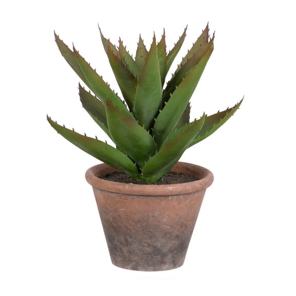 13Inch Potted Faux BlackPrince Agave Succulent, Plastic Artificial Desert Plant with WeatheredStyle Pot for Indoor Tabletop Decor