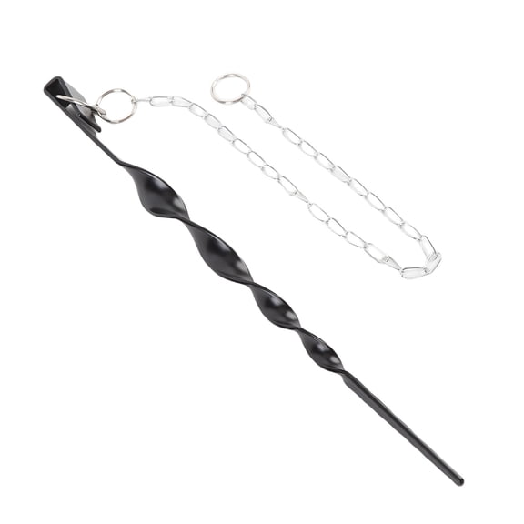 13 Inch Rain Chain Anchor Metal Black Powder Coated Rain Chain Spiral Anchoring Spike, Strong Heavy Duty Iron Spiral Ground Stake with 17 Inch Chain for Gutter Downspout (13 in / 33 cm)