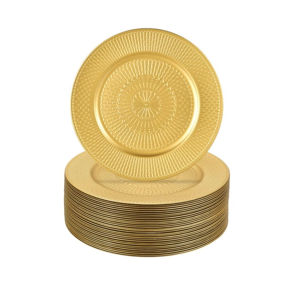 13 Inch Round Elegant Serve ware Charger Plates 50pcs, Wedding, Dinner party, Event for Table Setting Holidays Event Wedding Banquet Parties Decor