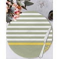 thumbnail image 1 of 13 Inch Round Placemats Set of 4, Anchor Sage Green Non Slip Heat Insulation PP Table Mats, Yellow Nautical White Geometric Stripe Washable Place Mats for Kitchen Dining Party Table Decor, 1 of 7