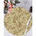 thumbnail image 1 of 13 Inch Round Placemats Set of 4, Beige Brown Green Non Slip Heat Insulation PP Table Mats, Retro Botanical Abstract Art Washable Place Mats for Kitchen Dining Party Table Decor, 1 of 7