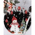 thumbnail image 1 of 13 Inch Round Placemats Set of 4, Black Christmas Non Slip Heat Insulation PP Table Mats, Snowman Xmas Balls Pine Needle Tree Washable Place Mats for Kitchen Dining Party Table Decor, 1 of 7