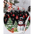 thumbnail image 1 of 13 Inch Round Placemats Set of 4, Black Christmas Snowman Non Slip Heat Insulation PP Table Mats, Xmas Balls Stocking Tree Gifts Washable Place Mats for Kitchen Dining Party Table Decor, 1 of 7