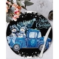 thumbnail image 1 of 13 Inch Round Placemats Set of 4, Black Christmas Truck Non Slip Heat Insulation PP Table Mats, Xmas Tree Snowman Snowflake Washable Place Mats for Kitchen Dining Party Table Decor, 1 of 7