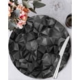thumbnail image 1 of 13 Inch Round Placemats Set of 4, Black Geometric Non Slip Heat Insulation PP Table Mats, Contemporary Minimalism Abstract Pattern Washable Place Mats for Kitchen Dining Party Table Decor, 1 of 7