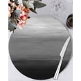 thumbnail image 1 of 13 Inch Round Placemats Set of 4, Black Grey Ombre Non Slip Heat Insulation PP Table Mats, Modern Abstract Art Texture Washable Place Mats for Kitchen Dining Party Table Decor, 1 of 7