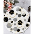 thumbnail image 1 of 13 Inch Round Placemats Set of 4, Black Polka Dots Non Slip Heat Insulation PP Table Mats, Modern Abstract Art Washable Place Mats for Kitchen Dining Party Table Decor, 1 of 7
