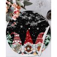 thumbnail image 1 of 13 Inch Round Placemats Set of 4, Black Red Christmas Non Slip Heat Insulation PP Table Mats, Gnomes Xmas Tree Snowflake Gifts Birds Washable Place Mats for Kitchen Dining Party Table Decor, 1 of 7