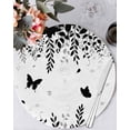 thumbnail image 1 of 13 Inch Round Placemats Set of 4, Black Spring Botanical Non Slip Heat Insulation PP Table Mats, Weeping Eucalyptus Butterfly Washable Place Mats for Kitchen Dining Party Table Decor, 1 of 7