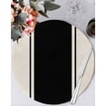 thumbnail image 1 of 13 Inch Round Placemats Set of 4, Black Vintage Non Slip Heat Insulation PP Table Mats, Geometric Stripes Simple Lines Washable Place Mats for Kitchen Dining Party Table Decor, 1 of 7