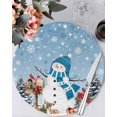 thumbnail image 1 of 13 Inch Round Placemats Set of 4, Blue Christmas Non Slip Heat Insulation PP Table Mats, Snowman Gifts Xmas Tree Snowflake Winter Washable Place Mats for Kitchen Dining Party Table Decor, 1 of 7