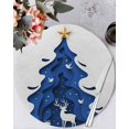 thumbnail image 1 of 13 Inch Round Placemats Set of 4, Blue Christmas Tree Non Slip Heat Insulation PP Table Mats, Xmas Reindeer Modern Abstract Art Washable Place Mats for Kitchen Dining Party Table Decor, 1 of 7