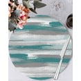 thumbnail image 1 of 13 Inch Round Placemats Set of 4, Blue Gray Stripes Non Slip Heat Insulation PP Table Mats, Watercolor Modern Abstract Minimalist Washable Place Mats for Kitchen Dining Party Table Decor, 1 of 7