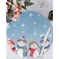 thumbnail image 1 of 13 Inch Round Placemats Set of 4, Blue Ombre Christmas Non Slip Heat Insulation PP Table Mats, Xmas Snowman Snowflake Winter Washable Place Mats for Kitchen Dining Party Table Decor, 1 of 7