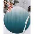 thumbnail image 1 of 13 Inch Round Placemats Set of 4, Blue Ombre Non Slip Heat Insulation PP Table Mats, Contemporary Gradient Abstract Art Washable Place Mats for Kitchen Dining Party Table Decor, 1 of 7
