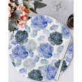 thumbnail image 1 of 13 Inch Round Placemats Set of 4, Blue Ombre Spring Floral Non Slip Heat Insulation PP Table Mats, Summer Botanical Flowers Washable Place Mats for Kitchen Dining Party Table Decor, 1 of 7