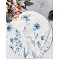 thumbnail image 1 of 13 Inch Round Placemats Set of 4, Blue Spring Floral Non Slip Heat Insulation PP Table Mats, Summer Flowers Botanical Elegant Washable Place Mats for Kitchen Dining Party Table Decor, 1 of 7