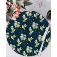 thumbnail image 1 of 13 Inch Round Placemats Set of 4, Blue Summer Botanical Non Slip Heat Insulation PP Table Mats, Green Spring Floral Birds Farmhouse Washable Place Mats for Kitchen Dining Party Table Decor, 1 of 7