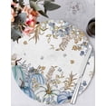 thumbnail image 1 of 13 Inch Round Placemats Set of 4, Blue Teal Fall Non Slip Heat Insulation PP Table Mats, Thanksgiving Pumpkins Watercolor Botanical Washable Place Mats for Kitchen Dining Party Table Decor, 1 of 7