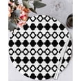 thumbnail image 1 of 13 Inch Round Placemats Set of 4, Bohemia Non Slip Heat Insulation PP Table Mats, Retro Abstract Geometric Pattern Boho Black Washable Place Mats for Kitchen Dining Party Table Decor, 1 of 7