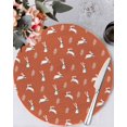 thumbnail image 1 of 13 Inch Round Placemats Set of 4, Burnt Orange Spring Easter Non Slip Heat Insulation PP Table Mats, Cute Bunny Botanical Washable Place Mats for Kitchen Dining Party Table Decor, 1 of 7