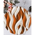 thumbnail image 1 of 13 Inch Round Placemats Set of 4, Burnt Orange White Moire Non Slip Heat Insulation PP Table Mats, Modern Abstract Art Washable Place Mats for Kitchen Dining Party Table Decor, 1 of 7