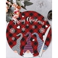 thumbnail image 1 of 13 Inch Round Placemats Set of 4, Christmas Gnomes Non Slip Heat Insulation PP Table Mats, Buffalo Plaid Xmas Winter Snowflakes Washable Place Mats for Kitchen Dining Party Table Decor, 1 of 7