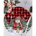 thumbnail image 1 of 13 Inch Round Placemats Set of 4, Christmas Snowman Non Slip Heat Insulation PP Table Mats, Red Black Plaid Xmas Tree Snowflake Washable Place Mats for Kitchen Dining Party Table Decor, 1 of 7