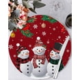 thumbnail image 1 of 13 Inch Round Placemats Set of 4, Christmas Snowman Non Slip Heat Insulation PP Table Mats, Red Xmas Pine Branch Snowflake Red Birds Washable Place Mats for Kitchen Dining Party Table Decor, 1 of 7