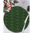 thumbnail image 1 of 13 Inch Round Placemats Set of 4, Dark Green Gold Floral Non Slip Heat Insulation PP Table Mats, Modern Abstract Art Spring Flowers Washable Place Mats for Kitchen Dining Party Table Decor, 1 of 7