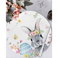thumbnail image 1 of 13 Inch Round Placemats Set of 4, Easter Bunny Non Slip Heat Insulation PP Table Mats, Blue Easter Eggs Spring Floral Butterflies Washable Place Mats for Kitchen Dining Party Table Decor, 1 of 7