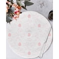 thumbnail image 1 of 13 Inch Round Placemats Set of 4, Easter Bunny Non Slip Heat Insulation PP Table Mats, Pink Eggs Cute Rabbits Cartoon Washable Place Mats for Kitchen Dining Party Table Decor, 1 of 7