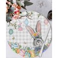thumbnail image 1 of 13 Inch Round Placemats Set of 4, Easter Non Slip Heat Insulation PP Table Mats, Spring Grey Bunny Botanical Eggs Leaves Lattice Washable Place Mats for Kitchen Dining Party Table Decor, 1 of 7