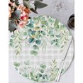 thumbnail image 1 of 13 Inch Round Placemats Set of 4, Eucalyptus Leaves Non Slip Heat Insulation PP Table Mats, Summer Botanical Washable Place Mats for Kitchen Dining Party Table Decor, 1 of 7