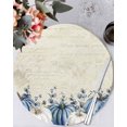 thumbnail image 1 of 13 Inch Round Placemats Set of 4, Fall Blue Non Slip Heat Insulation PP Table Mats, Thanksgiving White Pumpkin Vintage Eucalyptus Washable Place Mats for Kitchen Dining Party Table Decor, 1 of 7