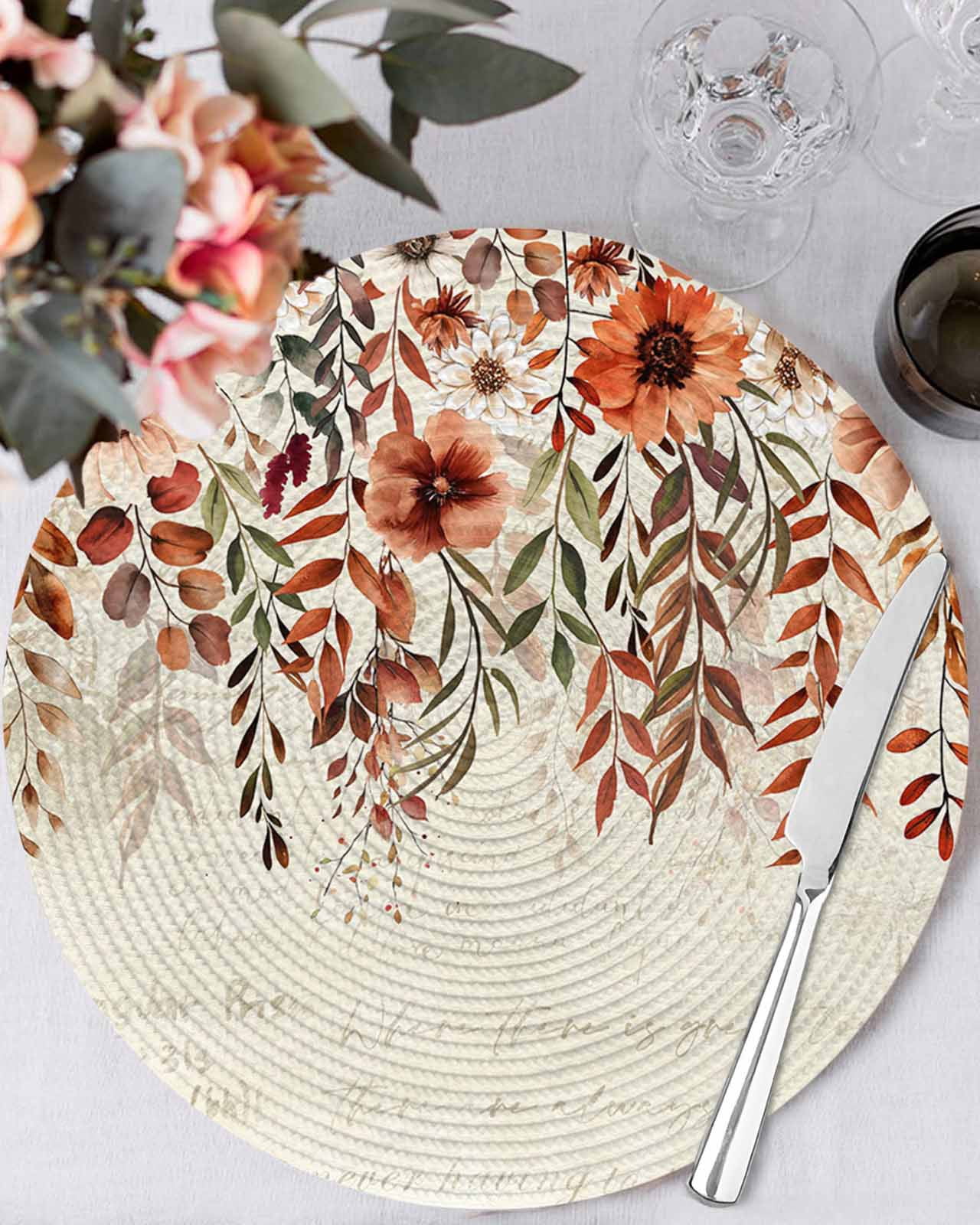 View of Slickblue Set of 2 Farmhouse Dining Chair Faux Linen Fabric Upholstered ...