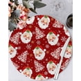 thumbnail image 1 of 13 Inch Round Placemats Set of 4, Funny Santa Claus Non Slip Heat Insulation PP Table Mats, Red Christmas Snowflake Xmas Tree Washable Place Mats for Kitchen Dining Party Table Decor, 1 of 7