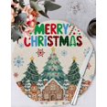 thumbnail image 1 of 13 Inch Round Placemats Set of 4, Gingerbread Christmas Non Slip Heat Insulation PP Table Mats, Xmas Tree Snowflake Rustic Washable Place Mats for Kitchen Dining Party Table Decor, 1 of 7