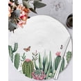 thumbnail image 1 of 13 Inch Round Placemats Set of 4, Green Cactus Non Slip Heat Insulation PP Table Mats, Tropical Summer Botanical Watercolor Washable Place Mats for Kitchen Dining Party Table Decor, 1 of 7