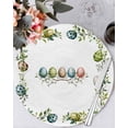 thumbnail image 1 of 13 Inch Round Placemats Set of 4, Green Eggs Easter Non Slip Heat Insulation PP Table Mats, Leaves Elegant Pastoral Botanical Washable Place Mats for Kitchen Dining Party Table Decor, 1 of 7