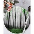thumbnail image 1 of 13 Inch Round Placemats Set of 4, Green Forest Non Slip Heat Insulation PP Table Mats, Vintage Foggy Woods Tree Mysterious Washable Place Mats for Kitchen Dining Party Table Decor, 1 of 7