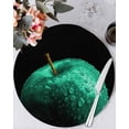 thumbnail image 1 of 13 Inch Round Placemats Set of 4, Green Fruit Non Slip Heat Insulation PP Table Mats, Modern Minimalist Decor Black Background Washable Place Mats for Kitchen Dining Party Table Decor, 1 of 7